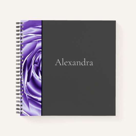 Carnet spiral Rose violet métallique (Devant)