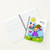 Carnet spiral Soleil Balloons Girl Floral (Intérieur)