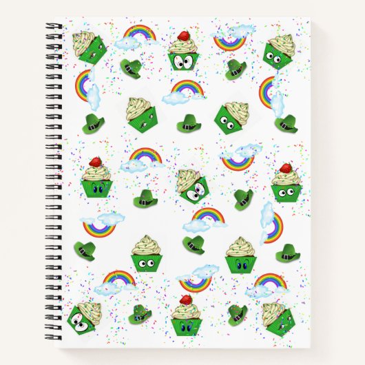 Carnet Spiral St. Patrick's Day Cupcakes (Devant)
