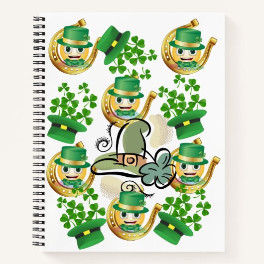 Carnet Spiral St. Patrick's Day Horseshoe (Devant)
