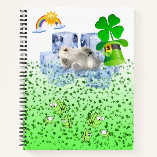 Carnet Spiral St. Patrick's Day Polar Bear (Devant)