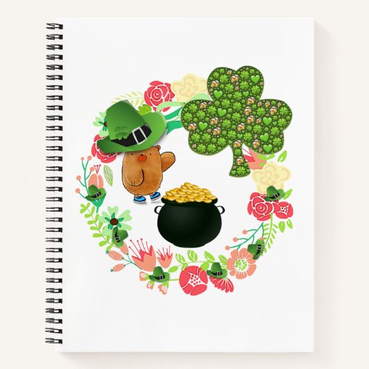 Carnet Spiral St. Patrick's Day Teddy Bear (Devant)