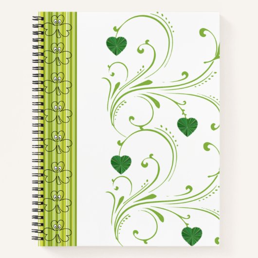 Carnet Spiral St. Patrick's Floral Shamrocks (Devant)