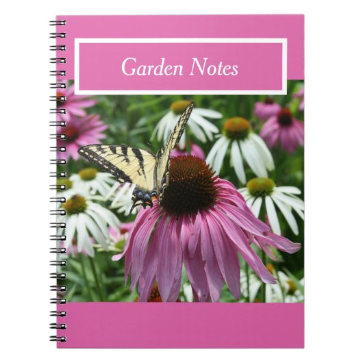 Carnet Spiral Tiger Swallowtail Button Flower (Devant)