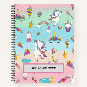 Carnet Spiral Unicorn Moderne