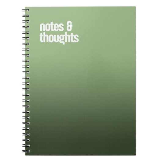 Carnet Spiral Vert - Journal "Notes & Pensées" (Devant)