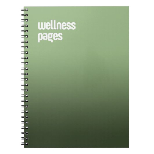 Carnet Spiral Vert - Journal "Pages Bien-Être" (Devant)