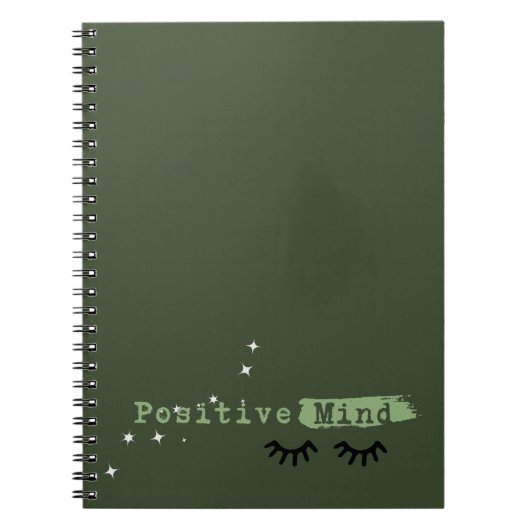 Carnet Spiral Vert - Journal "Positive Mind" (Devant)