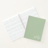 Carnet Spiral Vert Sage Personnalisé (Intérieur)
