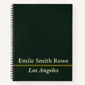 Carnet Spiral Vert Simple D'Entrée Minimale (Devant)