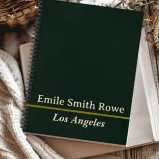 Carnet Spiral Vert Simple D'Entrée Minimale