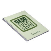Carnet Spiral vert zéro F*s donné (Côté Droit)