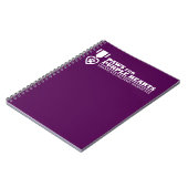 Carnet spiral - Violet avec logo blanc (Côté gauche)