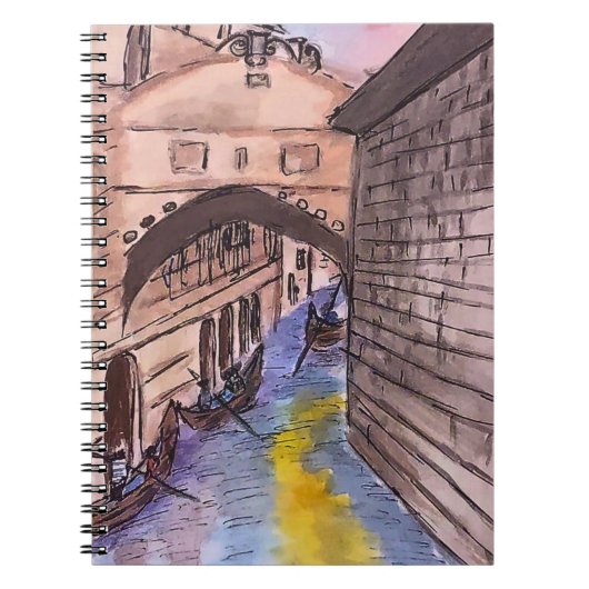 Carnet spirale - Aquarelle Couverture des canaux d (Devant)