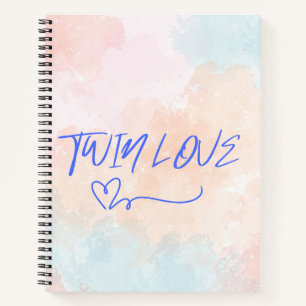 Carnet spirale aquarelle pour jumeaux
