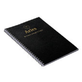 Carnet spiralé Aries Zodiaque - Aspect simili-cuir (Côté Droit)