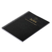 Carnet spiralé Aries Zodiaque - Aspect simili-cuir (Côté gauche)