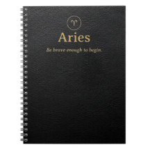 Carnet spiralé Aries Zodiaque - Aspect simili-cuir
