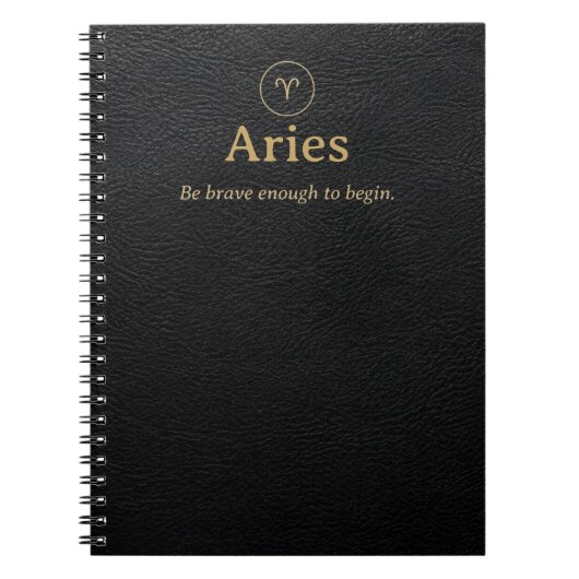 Carnet spiralé Aries Zodiaque - Aspect simili-cuir (Devant)