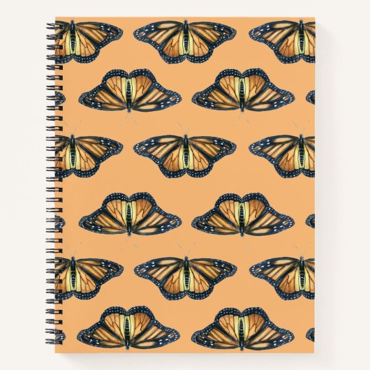 Carnet spirale avec design papillon Monarque (Devant)