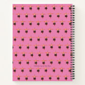 Carnet spirale avec Fuchsia Design rose (Dos)