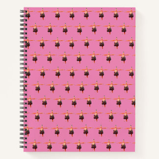 Carnet spirale avec Fuchsia Design rose