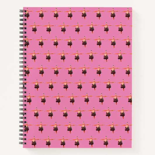 Carnet spirale avec Fuchsia Design rose (Devant)