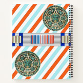 Carnet spirale Aztec Orange Bleu Bleu Bande (Dos)