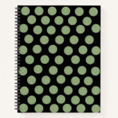 Carnet spirale Cercles verts Noir (Devant)