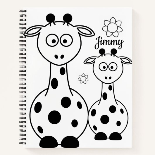 Carnet spirale colorier Giraffe (Devant)