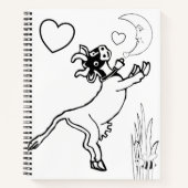 Carnet spirale colorier vache lune Bumblebee (Devant)