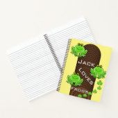 Carnet spirale Corde grenouilles jaunes vertes  (Intérieur)