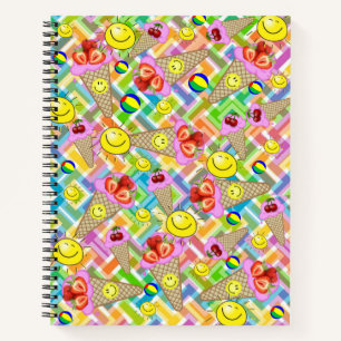 Carnet spirale Crème glacée fraise Fruit Chevron
