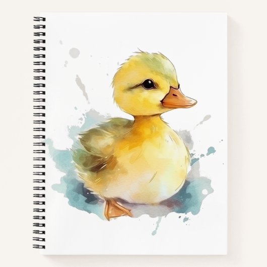 Carnet spirale d'aquarelle pour bébé canard (Devant)