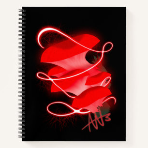 Carnet Spirale de champignon rouge éclatante d'huître enc