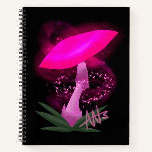 Carnet Spirale de champignons assez rose