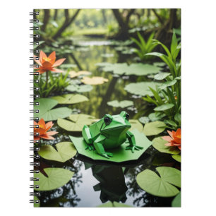 Carnet spirale de grenouille d'Origami