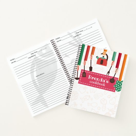 Carnet spirale de la recette rose de cuisine (Intérieur)