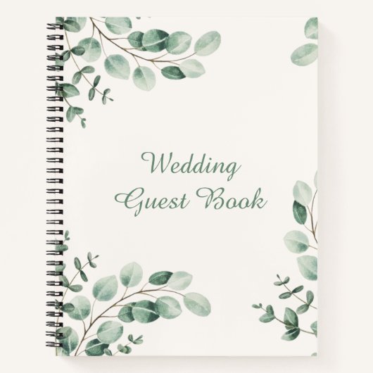 Carnet Spirale de Mariage de Bohême vert et blanc (Devant)
