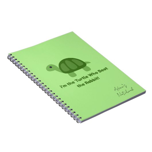 Carnet Spirale de motivation de tortue (Côté Droit)