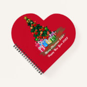 Carnet spirale de Noël Arbre de coeur (Devant)