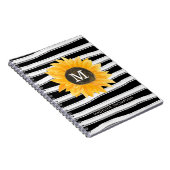 Carnet Spirale de tournesol Monogramme de Tournesol Noir  (Côté Droit)