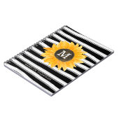 Carnet Spirale de tournesol Monogramme de Tournesol Noir  (Côté gauche)