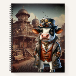 Carnet spirale de vache à vapeur
