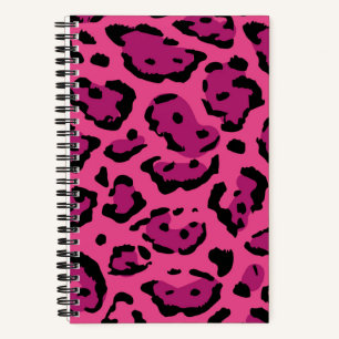 Carnet Spirale Empreinte de léopard rose