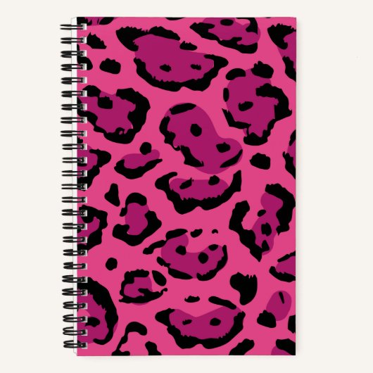 Carnet Spirale Empreinte de léopard rose (Recto)
