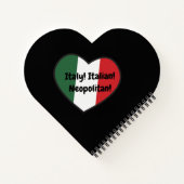 Carnet spirale en forme de coeur - thème italien (Dos)