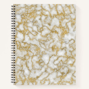Carnet spirale en marbre écorché d'or