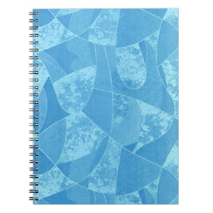 Carnet spirale en verre bleu
