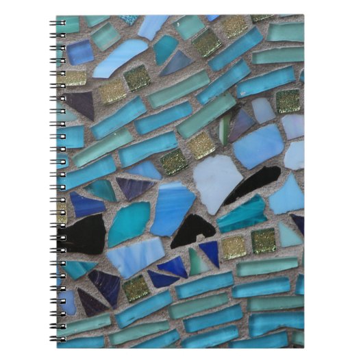 Carnet Spirale en verre de la mer bleue (Devant)